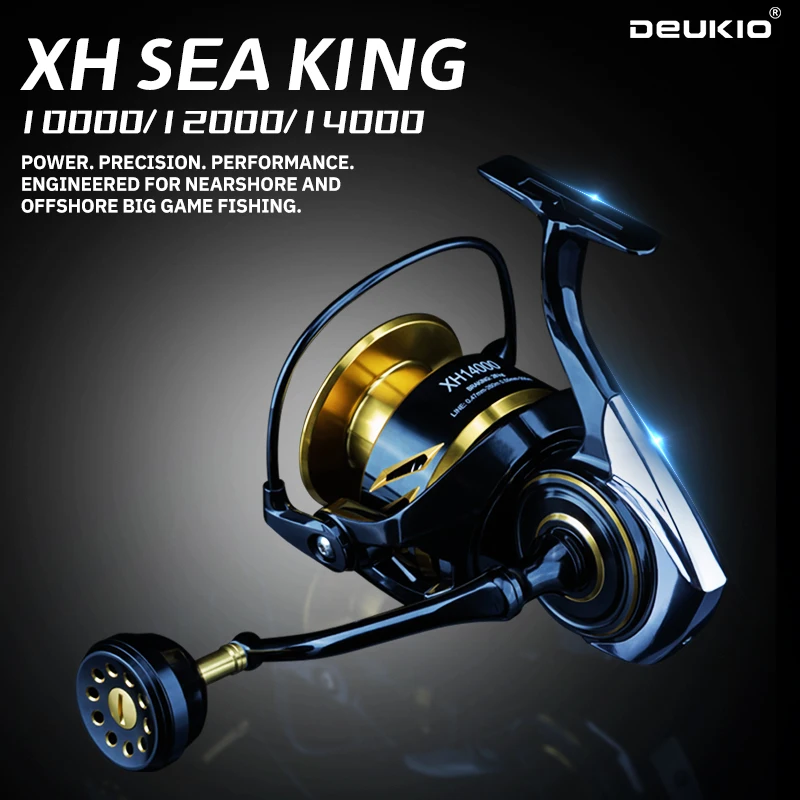 Abu Garcia Reel Max - DEUKIO ロングキャストスピニングリール 10000-14000 26KG 最大ドラグ力 4.7:1